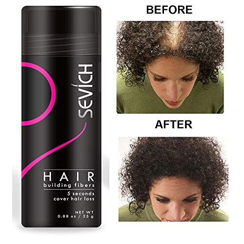 Economy Keratin Hair Building Fibers Instantly Thickens Thinning or Balding Hair for Men and Women - Natural Hair Loss Concealer 0.87oz (Medium Brown) - Thumbnail 6