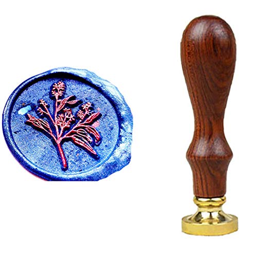 YGHM Leaf Plant Nature Wax Seal Stamp Elegangt Natural Rosewood Handle Sealing Wax Stamp Kit Gift Wine Package Wedding Invitations Card Envelope Letters Seal Stamp
