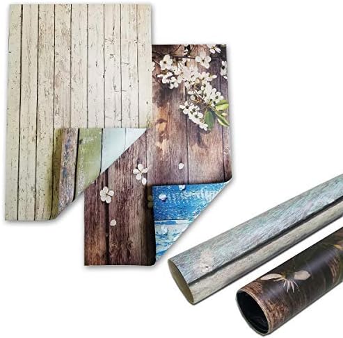 33x22Inch 2-in-1 Food Photography Background 2PCS(4patterns) Paper for Photographers, Foodies, Gourmet Bloggers, Cosmetic Sellers, Online Stores Product Photography, Ins Photos and More (DP1420)