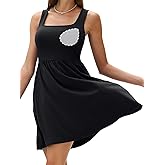 V FOR CITY Women's Built in Bra Summer Casual Tank Dress with Pockets Trendy Square Neck Sleeveless Racerback Sundress 2026