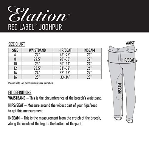 image for ELATION Jodhpurs Girls Riding Pants Red Label - Classic Duff Tan Breec