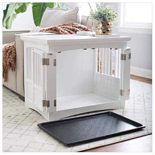 Hot Sale! Indoor Dog Crate End Table Cage Pet House Wooden Kennel Nightstand 2 Door Latch - Thumbnail 6