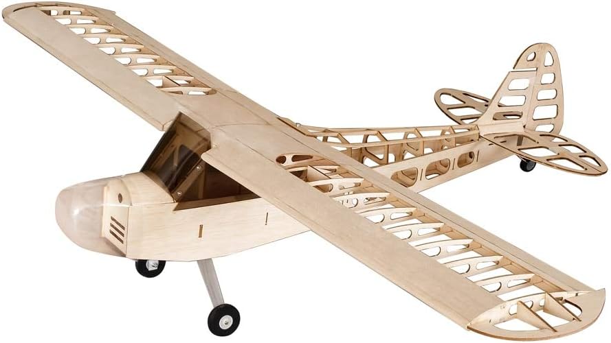 MIAOGOU Airplane Model Diy Flying Balsa Wood Rc Airplane 1.2m Piper Cub J-3 Remote Control Aircraft Kit Version Diy Toys For Kids