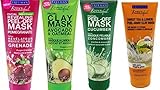 Freeman Facial Mask Bundle, 6 fl oz (Pack of 4) includes 1-Tube Sweet Tea & Lemon Peel-Away Clay Mask, Cucumber Facial Peel-off Mask, Avocado & Oatmeal Facial Clay Mask, Pomegranate Facial Mask