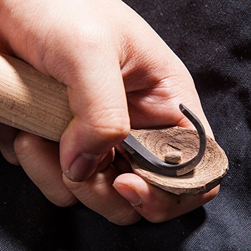 Cowryman Wood Carving Hook Knife for Carving Spoons Bowl Cup Right Hand Spoon Carving Knife (Knife Only)
