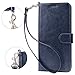 Galaxy Note 8 Case, K-Moze Galaxy Note 8 Wallet Case [4 Card Slots ] [Wrist Strap] [Stand Feature] PU Leather Flip Wallet Case Cover for Galaxy Note 8 - Blue