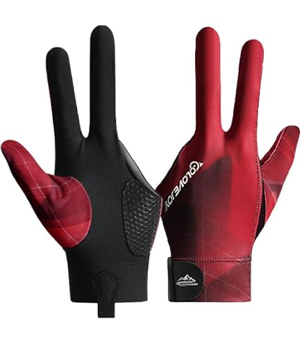 CUESOUL 10pcs/Set 3 Finger Billiards Gloves Snooker Cue Gloves (Black CUESOUL 10pcs/Set 3 Finger Billiards Gloves Snooker Cue Gloves (Black