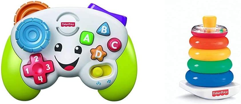 Amazon フィッシャープライス バイリンガル ゲームコントローラー 6カ月 36カ月 赤ちゃん 幼児 子ども 幼児 おもちゃ 知育玩具 知育 学習 英語 外国語 指遊び Fxx43 フィッシャープライス ブリリアントベーシック ゆらりんタワー N48 セット買い 英語 外国