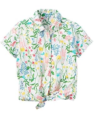 Baby Girls' Botanical Floral Tie Front Top