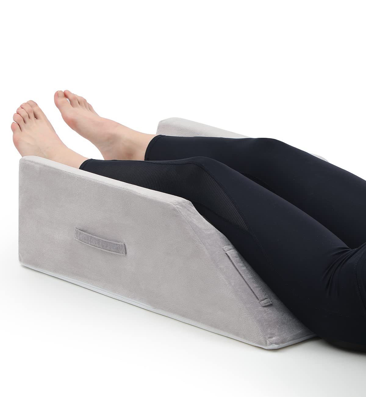 OasisSpace Leg Support and Elevation Pillow for Surgery, Swelling, Injury or Rest - Memory Foam Post Surgery Leg Pillow with Washable Cover- Improve Circulation