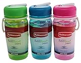 Rubbermaid Mini Refill Reuse Sip Bottle, 14-ounce, Set of 3, Blue, Green, Pink, One each