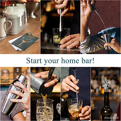 CHASSTOO Cocktail Set, Cocktail Shaker Set aus 304 Edelstahl, 8-teilige Cocktail Bar Set, Barkeeper Set mit Cocktailbuch… – Bild 8