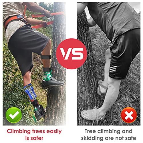 Hlieeosfcn Tree Climbing Spikes Set, Claw Pruning Tree Climbing Equipment,Tree Climbing Spikes Adjustable Height,With Adjustable Safety Harness Belt