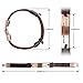UHIBROS Stainless Steel Leather Bracelet, Men's Leather Rope Wrist Bracelet 8.3 Inch (Grey)
