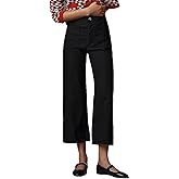 Womens Wide Leg Crop Pants High Waisted Cropped Trousers for Work Casual Lightweight Breathable Loose Fit Pants