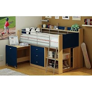 desk bed loft twin bedroom boys furniture amazon beds natural navy bunk storage room study roll kitchen charleston children collect