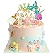 JeVenis Glitter Mermaid Cake Topper Mermai Happy Birthday Cake Decoration for Mermaid Baby Shower Birthday Party Supplies (Style 3)