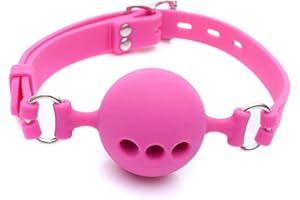 RYOZOCH Silicone Breathable Ball Gag for Adult Bondage Restraints Sex Play (Pink, 1.9in Ball)