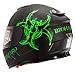 Bio-Hazard Matte Black Dual Visor Full Face Motorcycle Helmet DOT (M)