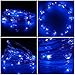 ITART Blue Led Lights Plug in Outdoor Fairy String Lights UL Waterproof 33Ft 100 LED Thin Wire with Power Adapter for Patio Camping Christmas Wedding Party Garden Bedroom Decoration