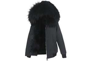Waterproof Bomber Parka Winter Jacket Women Real Fox Fur Coat Natural Fox Raccoon Fur Collar Hood Removable