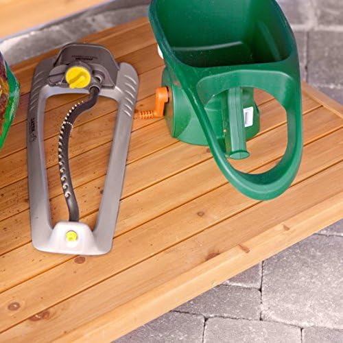 Best Outdoor Patio Garden Weather Resistant Hard Fir Wood Potting Table Stand Bench With Storage Organizer Tool Hooks Shelves- Perfect Way For All Home Gardeners To Work In Comfort- Green Thumb Winner