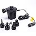 FMS Electric Air Pump 12V DC/ 100-240V AC with 4 Nozzles Portable Quick-Full Inflator/Deflator Air Pump for Outdoor Camping, Air Mattress Bed, Cushion, Inflatable Boat and Other Inflatable Products