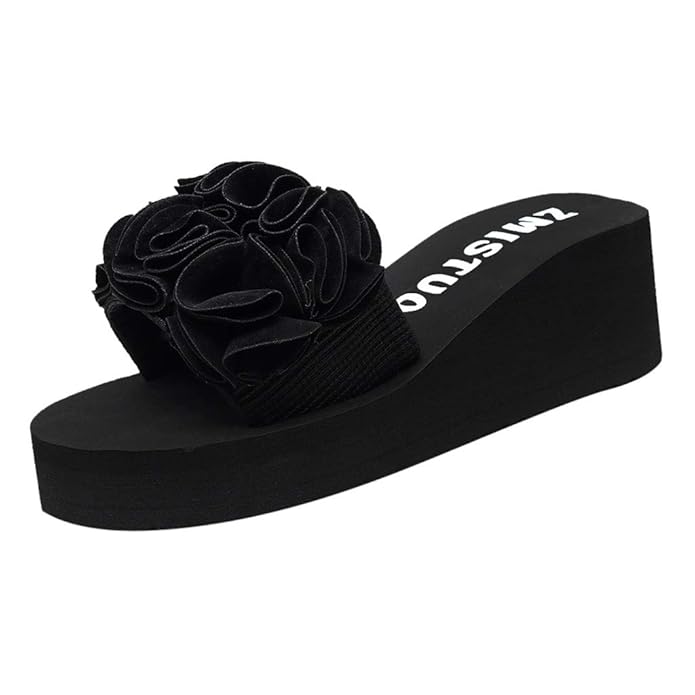 LMRYJQ Sandalen und Hausschuhe weibliche Sommer Mode Blumen Flip-Flops dicken unteren Strand Wilde Rutschfeste Strandschuhe