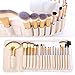 City View 18 Pieces Makeup Brushes Set Professional Wood Handle Premium Synthetic Kabuki Foundation Blending Blush Concealer Eye Face Liquid Powder Cream Cosmetics Brushes Kit with Brush Washing Egg