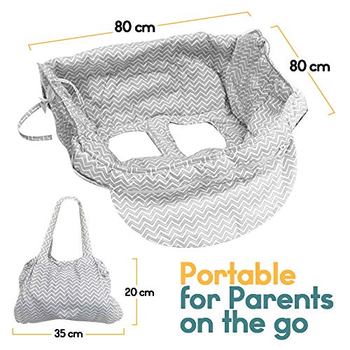 Shopping Cart Cover, 2 in 1 Baby Grocery Cart Seat Cover and High Chair Cover for Kids and Toddlers