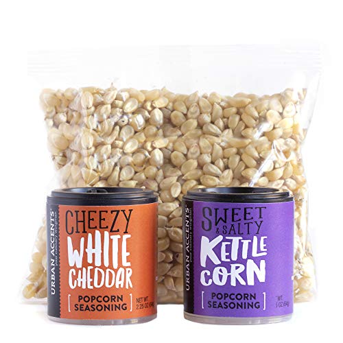 Urban Accents Pop 'n 'Wow­ - Carnival Classics Popcorn Kernels and Popcorn Seasoning Variety Pack - Non-GMO Kernel Popcorn, Kettle Corn Seasoning and White Cheddar Popcorn Toppings - Thumbnail 2