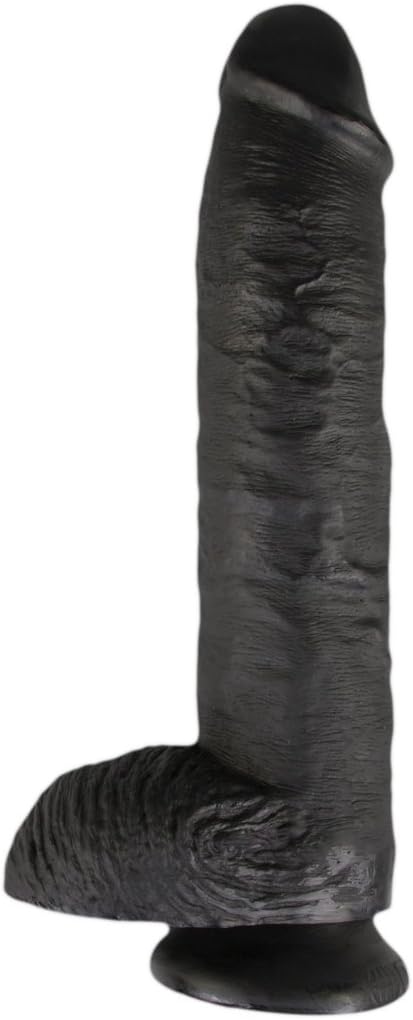 King Cock 25.4 cm Black Dildo with Balls