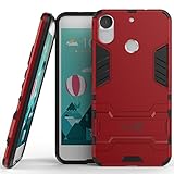 HTC Desire 10 Pro Case, CoverON [Shadow Armor Series] Hard Slim Hybrid Kickstand Phone Cover Case for HTC Desire 10 Pro - Red / Black