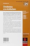 Image de l'institution et les institutions ; études psychanalytiques