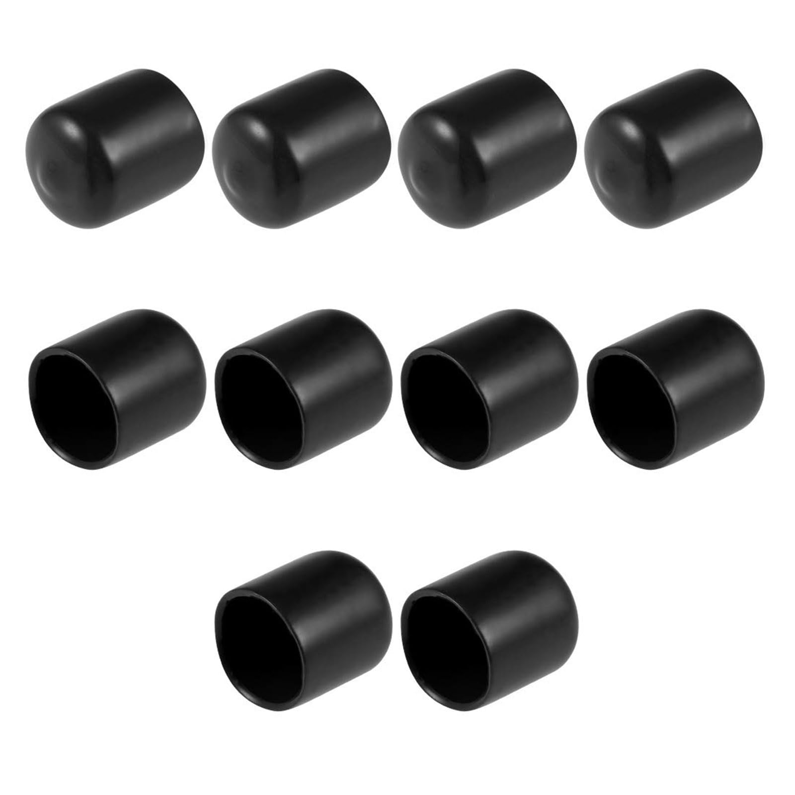 TA-VIGOR 10Pcs Rubber End Caps, 15mm ID Round Flexible Screw End Caps Thread Protectors, Black Vinyl Bolt Covers Rubber Covers for Screws, Tubes, Cables, Wires, etc