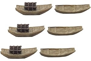 FONDOTIN 6pcs Mini Fishing Boat Model Boat Decoration for Fish Tank Bonsai Landscape Ornaments
