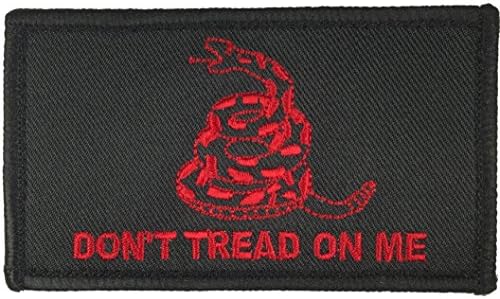 VELCRO Gadsden Don't Tread On Me Tactical Patch BLACK BLOOD RED 2 X 3.5