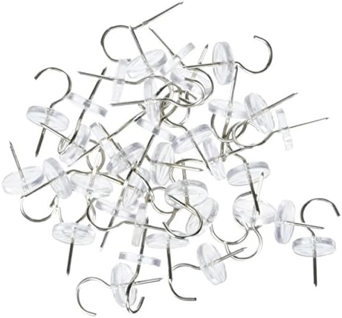 Crazy Tackz 40pc Clamshell Push Pin Hook.5 x .5 x 1.125, Clear