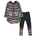 Little Girls Cute Long Sleeve Top Pant Clothes Set Black1 Tag 120 5-6 Years