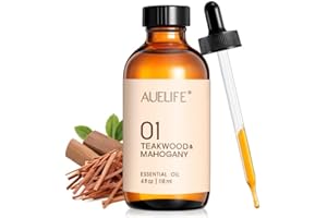 Auelife Teakwood & Mahogany Essential Oils, 118ml (4 fl oz) - Large Bottle Fragrance Scent Oils for Diffuser for Home, Candle