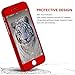 Venollc iphone 7 case, Ultra-Thin Full Body Coverage Hard Hybrid Plastic with Tempered Glass Screen Protector, Light-Weight Protective Case Cover and Skin for Apple iPhone 7(red)