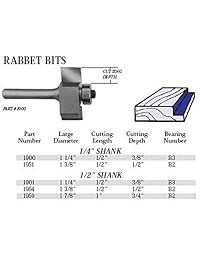 Whiteside Router Bits 1959 Rabbet Bit con 1   7 8-Inch Diámetro Grande y 1-Inch Longitud de corte