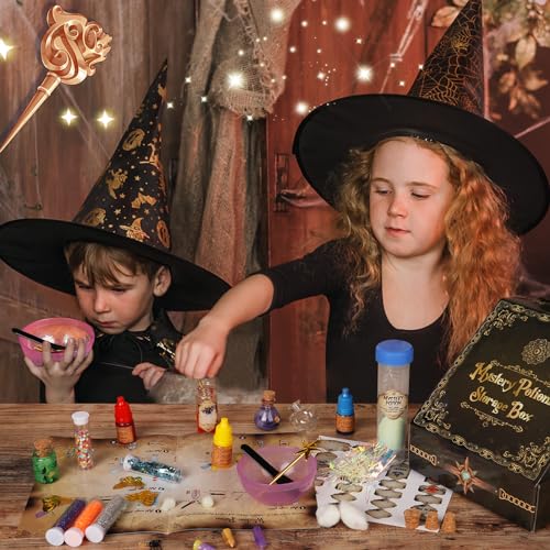 Mystery Potion Making Kit for Kids - 20 Wizard Potion Bottles with Recipe Book, Glitter Charms Creative Activity Set Ages 6-12, Birthday Christmas Gift for Boys & Girls, Perfect for Harry Potter Fans