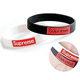 SUPER Q Silicone Bracelet (2 Pack) Black+White Popular Sports Rubber Wristbands for Boys, Girls, Teen, Adult Urban Fashion Style