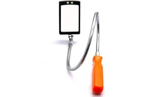 TOYPOPOR Inspection Mirror, LED Lighted Flexible Mechanic Mirror Cool Lighted 360 Swivel for Extra Viewing Dead Angle, Line of Sight Obstacle Area Mechanic Automotive Gifts with 2 LED
