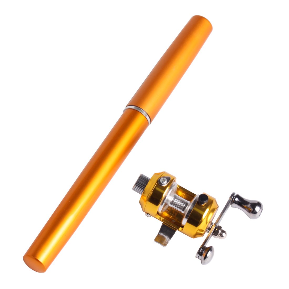 Andux Mini Portable Fishing Rod of the Pen Fishing Gear, Carbon Rock Fishing Rod GBG-01 (Gold)