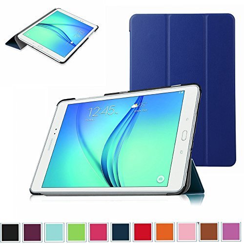 Tab A 9.7 Slim Shell Case,Mama Mouth Ultra Slim Lightweight 3-folding PU Leather Standing Cover For Samsung Galaxy Tab A 9.7 T550 T555 P550 P555,Dark Blue