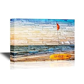 Rescue Surfboard on The Sand Beach Near The...