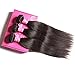 ALI JULIA Wholesale 7A Brazilian Straight Virgin Hair Weave 3 Bundles 100% Unprocessed Remy Human Hair Weft Extensions 95-100g/pc Natural Black Color (12 14 16