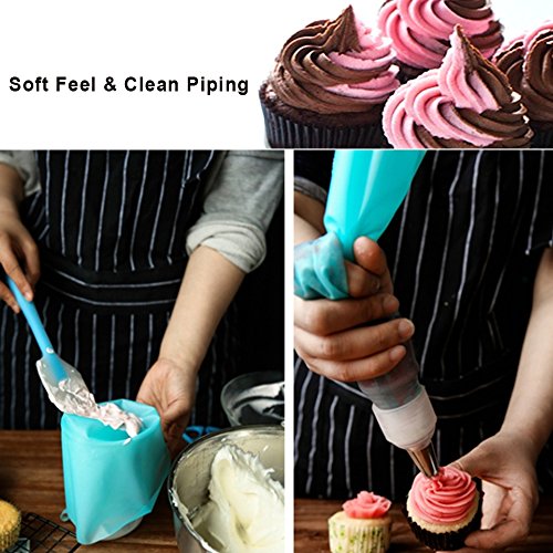 Weetiee Pastry/Cake/Cupcake Decorating Silicone Icing Piping Bags with